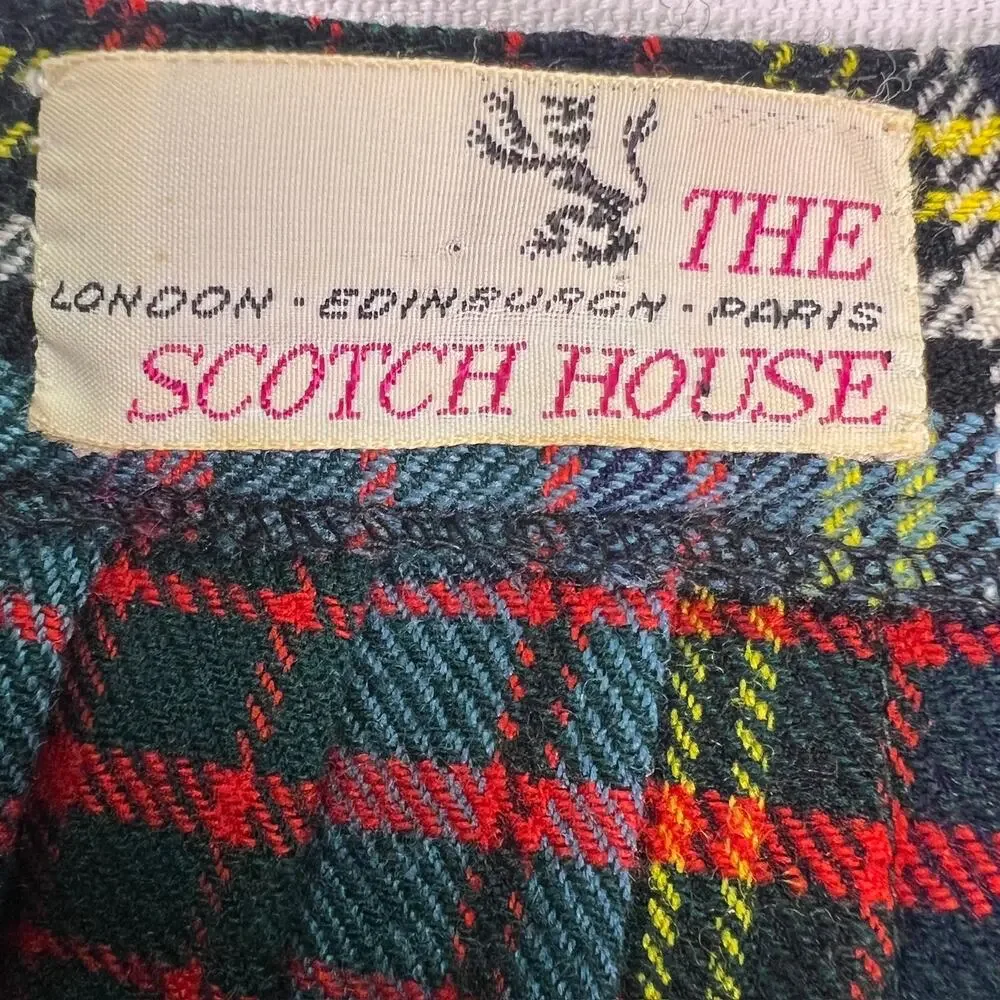 Vintage The Scotch House Women XS Anderson Tartan Kilt Skirt Pleated Wrap Buckle